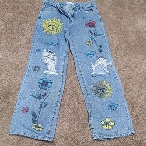 Floral Embroidered Women's Jeans